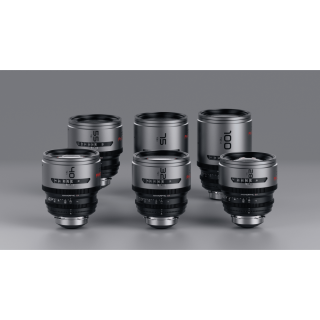 DZOFilm DZO-PA6PLMB - Pavo 2x Anamorphic 6-Lens Kit (28/32/40/55/75/100mm T2.1/T2.4) for PL/EF Mount (S35) metric - Blue Coating