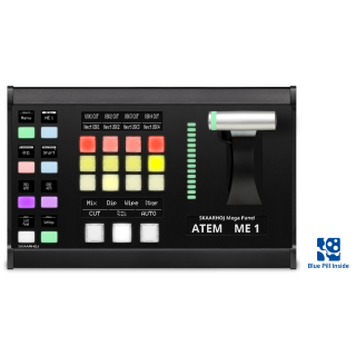 Skaarhoj T-BLOCK-R-V1B-SBK - T-Block Right w/Blue Pill Inside - Slim Enclosure Black