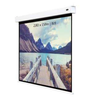 Kimex 047-1516 - Battery Powered Electric Projection Screen 2.80 X 1.58m - 16:9 Format