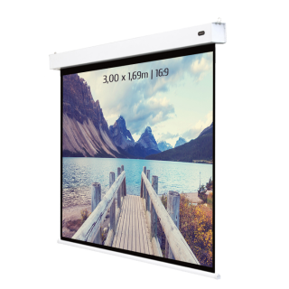Kimex 047-1517 - Battery Powered Electric Projection Screen 3.00 X 1.69m - 16:9 Format