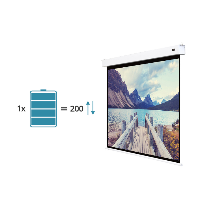 Kimex 047-1518 - Battery Powered Electric Projection Screen 3.20 X 1.80m - 16:9 Format