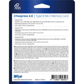 Wise WI-CFX4-B2048M2 - 2TB CFexpress 4.0 Type B Mk-II Memory Card