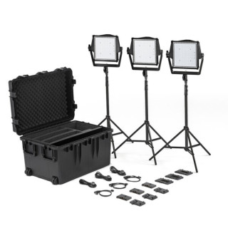 Litepanels 936-1103 - Astra IP 1x1 - Traveler Trio GM&VM Kit (Standard Yoke, EU Power Cable)