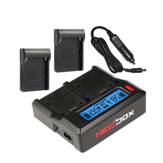 Hedbox RP-DC50/DFM50 - RP-DC50 Digital LCD Dual Battery Charger Kit with RP-DFM50 Battery Plates