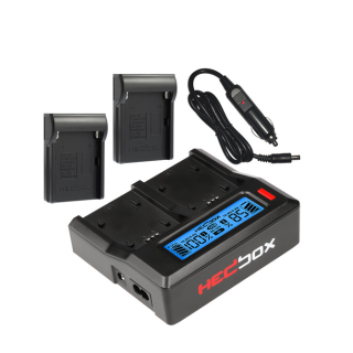 Hedbox RP-DC50/DBP975 - RP-DC50 Digital LCD Dual Battery Charger Kit with RP-DBP975 Battery Plates