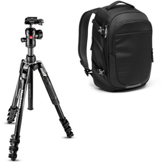 Manfrotto MKBFRLA4BK-BDL - Befree Advanced Aluminum Travel Tripod with Ball Head and Advanced Gear Backpack III Kit